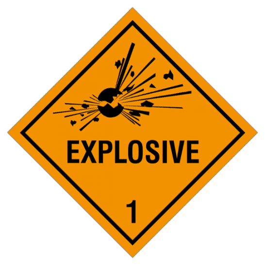 Etikette Gefahrgutklasse 1 Gefahrhinweis explosive/ explosiv