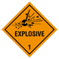 Etikette Gefahrgutklasse 1 Gefahrhinweis explosive/ explosiv