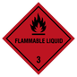 Etikette Gefahrgutklasse 3 Gefahrhinweis Flammable liquid/ Brennbare Flüssigkeit