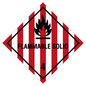 Etikette Gefahrgutklasse 4.1 Gefahrhinweis Flammable Solid/ Brennbarer Feststoff