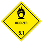 Etikette Gefahrgutklasse 5.1 Gefahrhinweis Oxidizer/ Oxidationsmittel