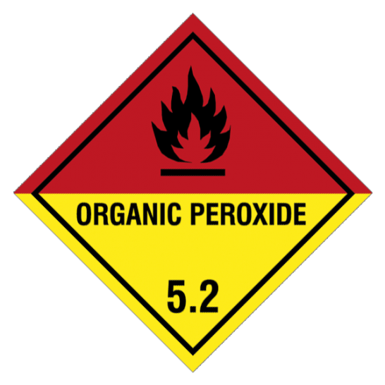 Etikette Gefahrgutklasse 5.2 Gefahrhinweis Organic Peroxide/ Organisches Peroxid