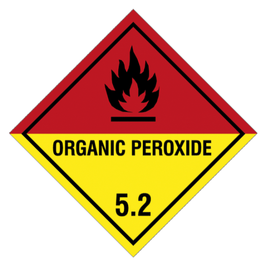 Etikette Gefahrgutklasse 5.2 Gefahrhinweis Organic Peroxide/ Organisches Peroxid