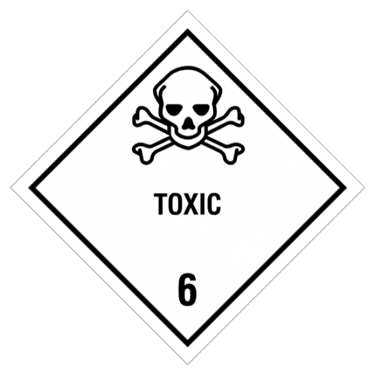 Etikette Gefahrgutklasse 6.1 Gefahrhinweis Toxic/  Giftig