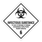 Etikette Gefahrgutklasse 6.2 Gefarhinweis Infectious Substance/ Infektiöse Substanz