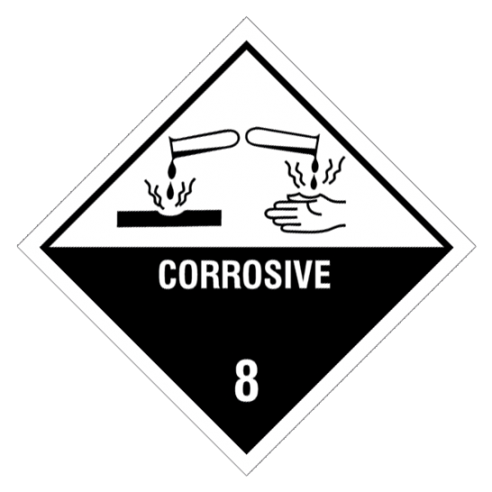 Etikette Gefahrgutklasse 8 Gefahrhinweis Corrosive/ Ätzend