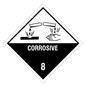 Etikette Gefahrgutklasse 8 Gefahrhinweis Corrosive/ Ätzend
