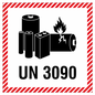 Etikette Lithiumbatterien UN 3090, 100 x 100mm