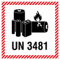 Etikette Lithiumbatterien UN 3481, 100 x 100mm