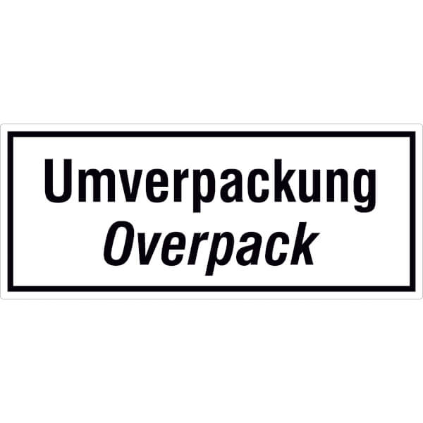 Etikette Gefahrhinweis Umverpackung/ Overpack