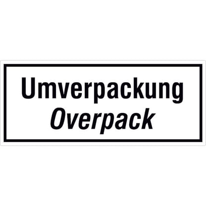 Etikette Gefahrhinweis Umverpackung/ Overpack