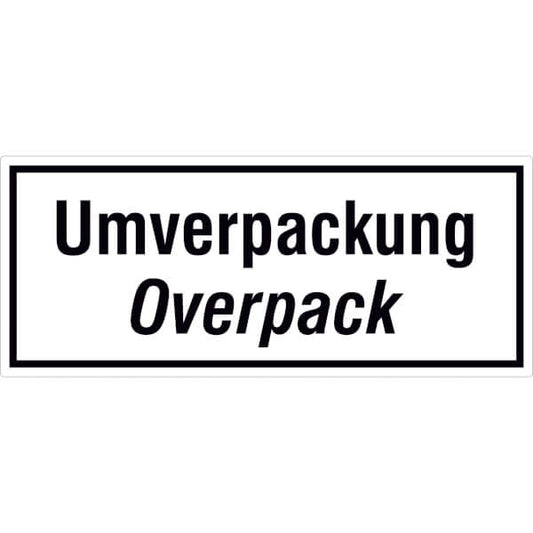 Etikette Gefahrhinweis Umverpackung/ Overpack